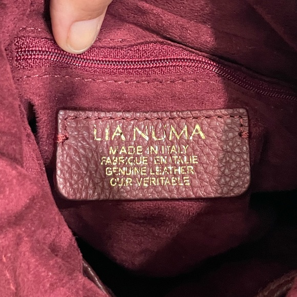 NWT - Lia Numia Italian Leather Woven Purse - Red/Burgundy - Picture 10 of 11